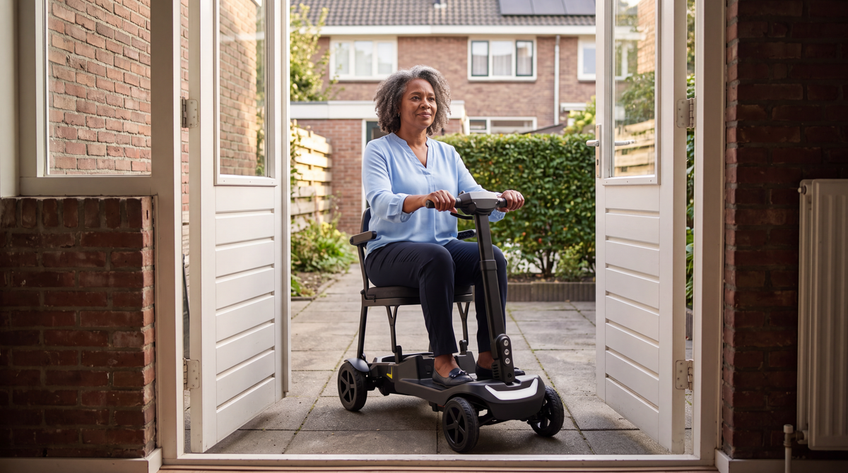 Afmetingen scootmobiel: opvouwbare scootmobiel past door de deuropening van een Nederlandse woning