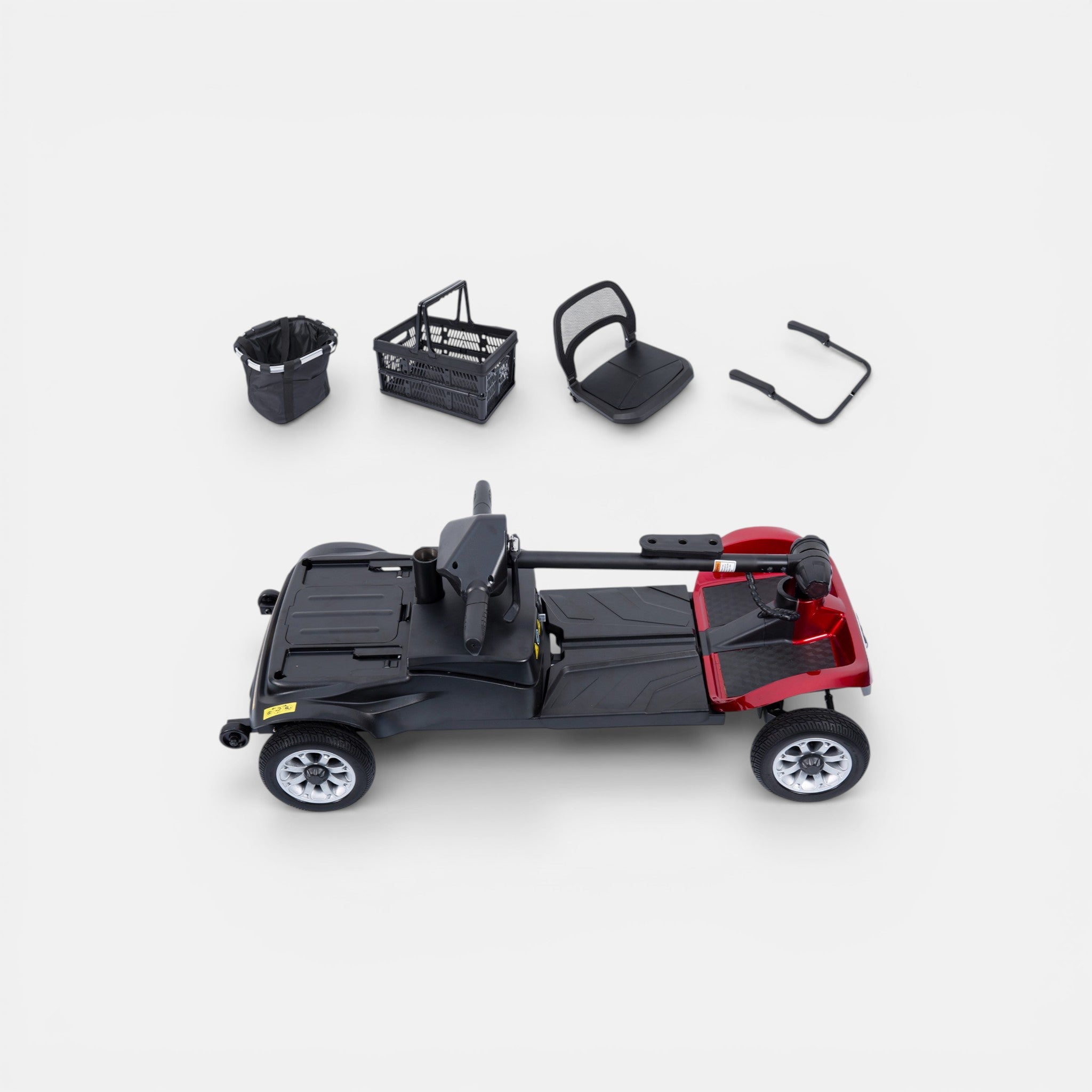 Opvouwbare scootmobiel GoVida IVA Traveler 200 Rood, compacte en draagbare elektrische scooter voor mobiliteit.
