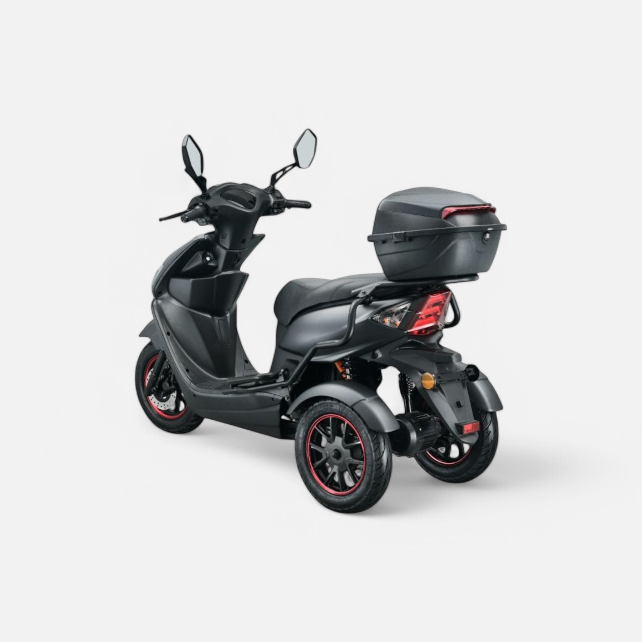 GoVida IVA T3 2.0 driewieler in matgrijs, showcasing sleek design and three wheel stability.