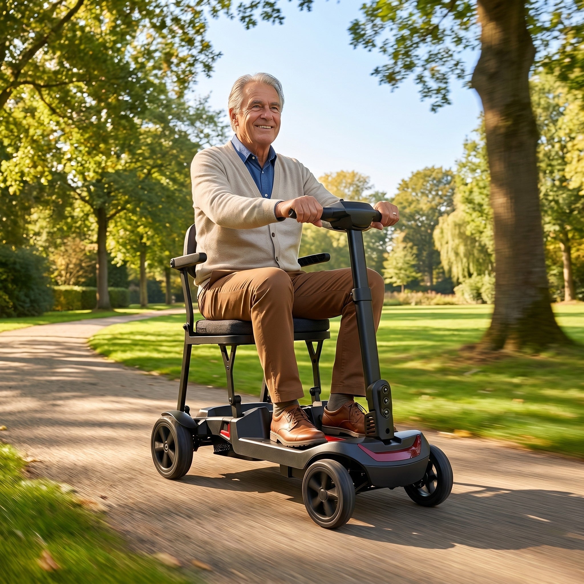 IVA Traveler 500 Zwart/rood - GoVida - opvouwbare - scootmobielen