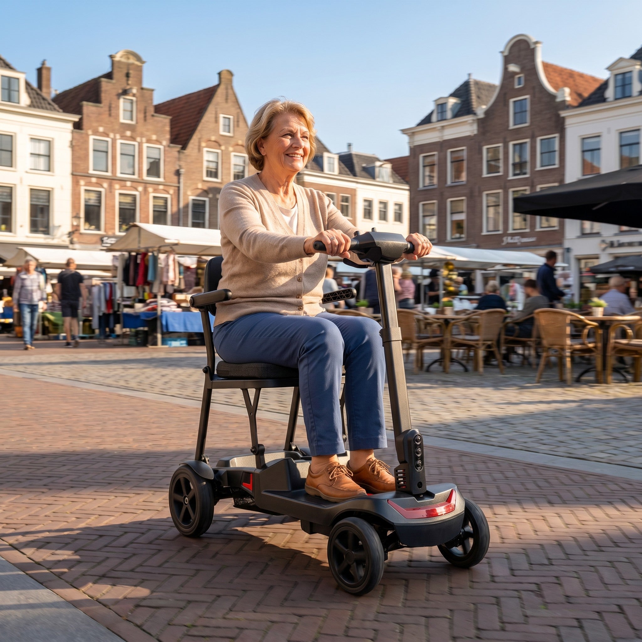 IVA Traveler 500 Zwart/rood - GoVida - opvouwbare - scootmobielen